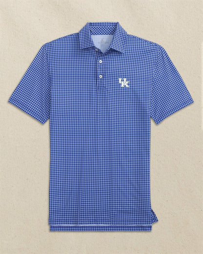 Southern Tide Kentucky Wildcats Driver Dunes Edge Plaid Polo For Collegiate