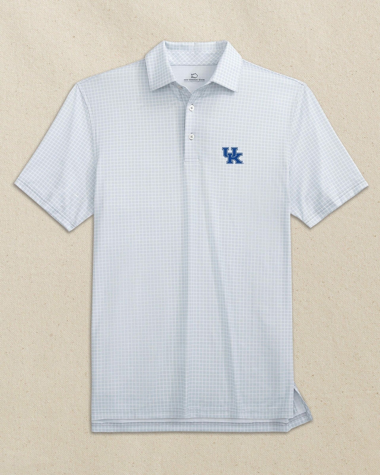Southern Tide Kentucky Wildcats Driver Dunes Edge Plaid Polo For Collegiate