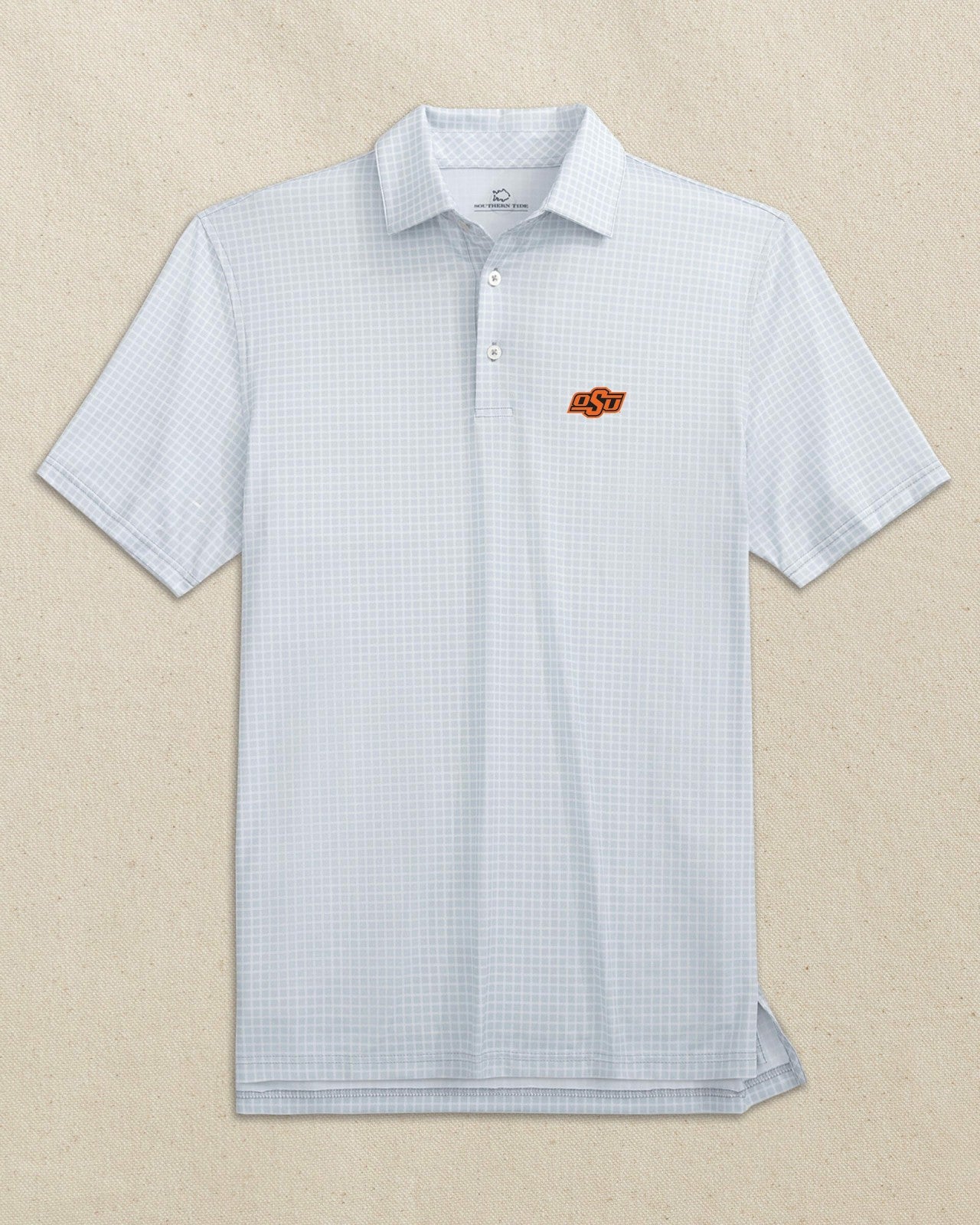 Southern Tide Oklahoma State Cowboys Dunes Edge Plaid Polo For Collegiate