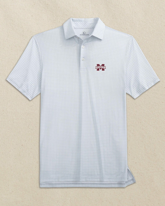 Southern Tide Mississippi State Bulldogs Dunes Edge Plaid Polo For Collegiate