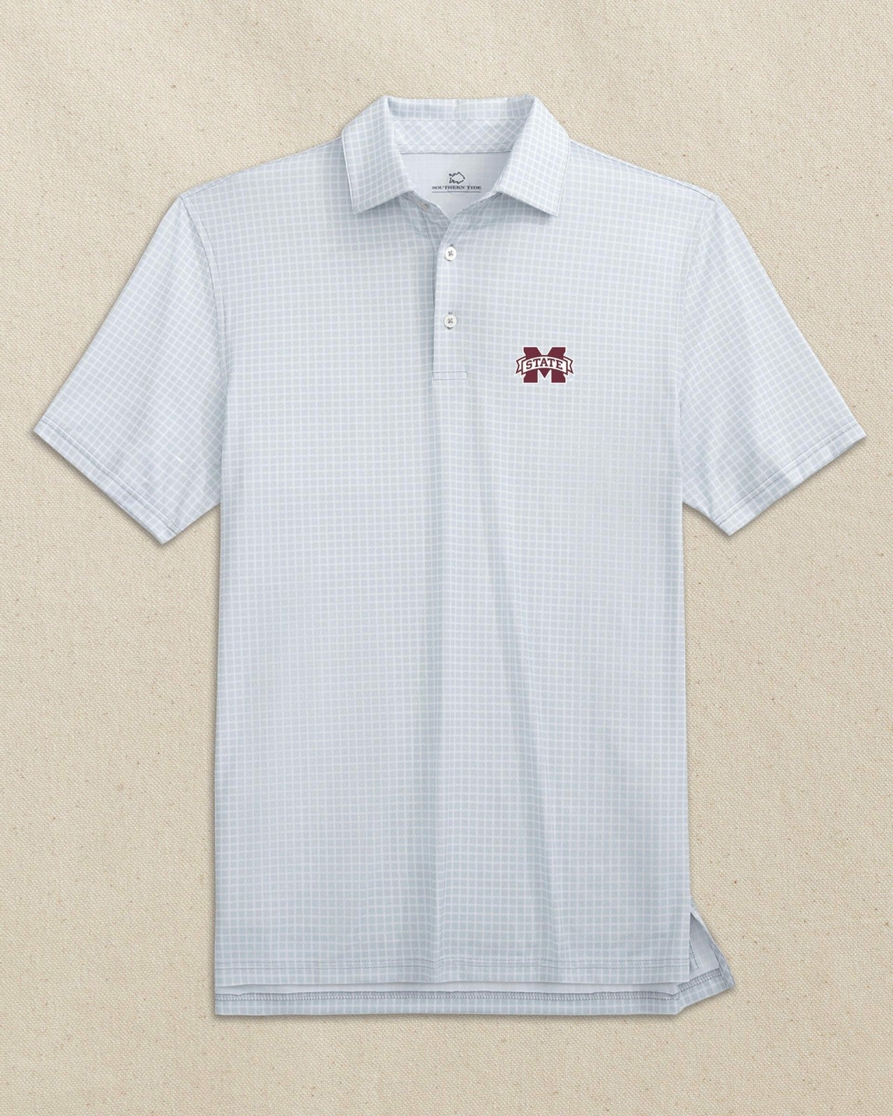 Southern Tide Mississippi State Bulldogs Dunes Edge Plaid Polo For Collegiate
