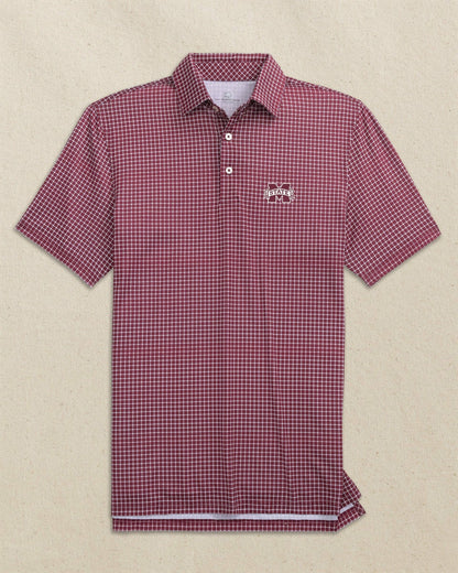 Southern Tide Mississippi State Bulldogs Dunes Edge Plaid Polo For Collegiate