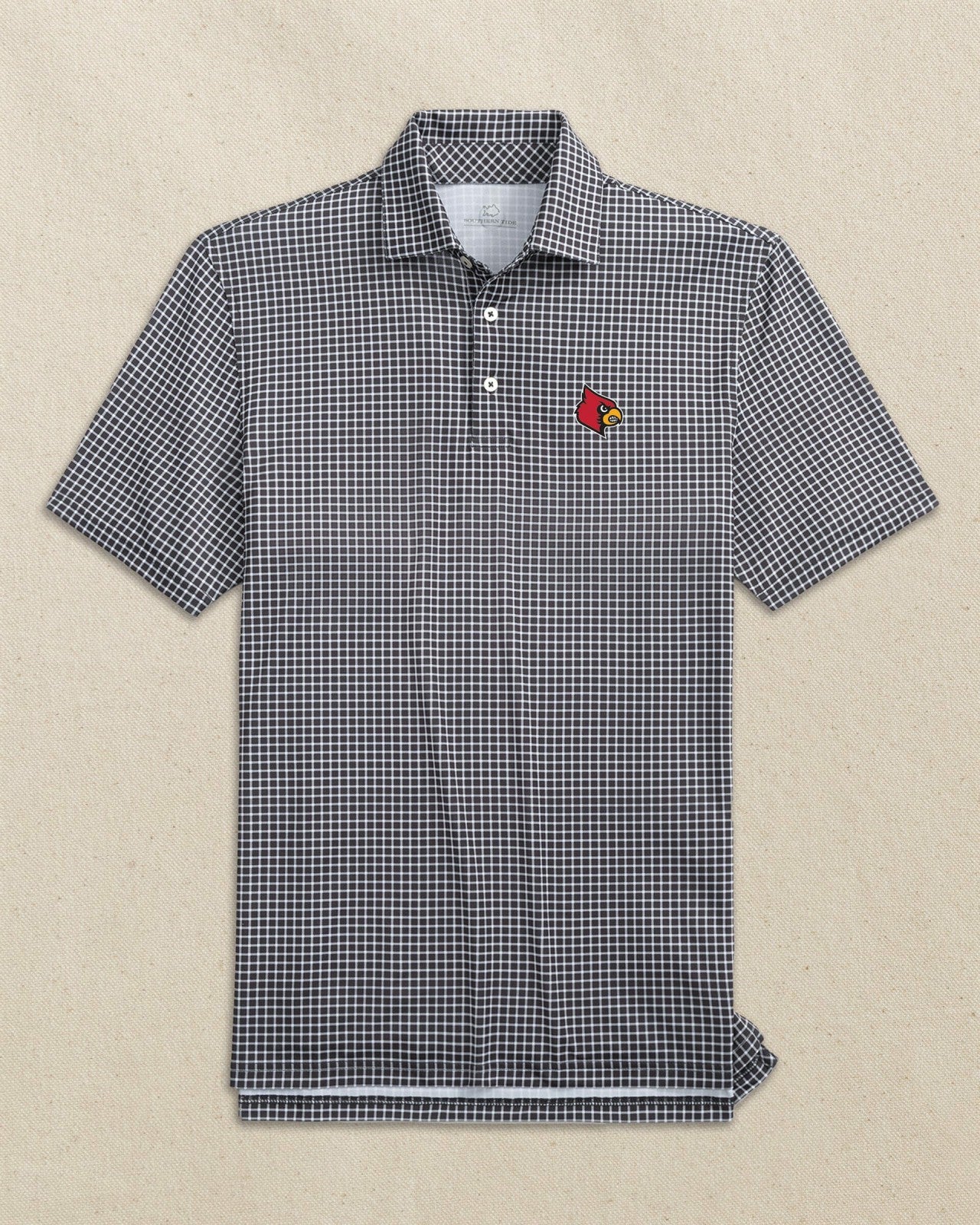 Southern Tide Louisville Cardinals Dunes Edge Plaid Polo For Collegiate