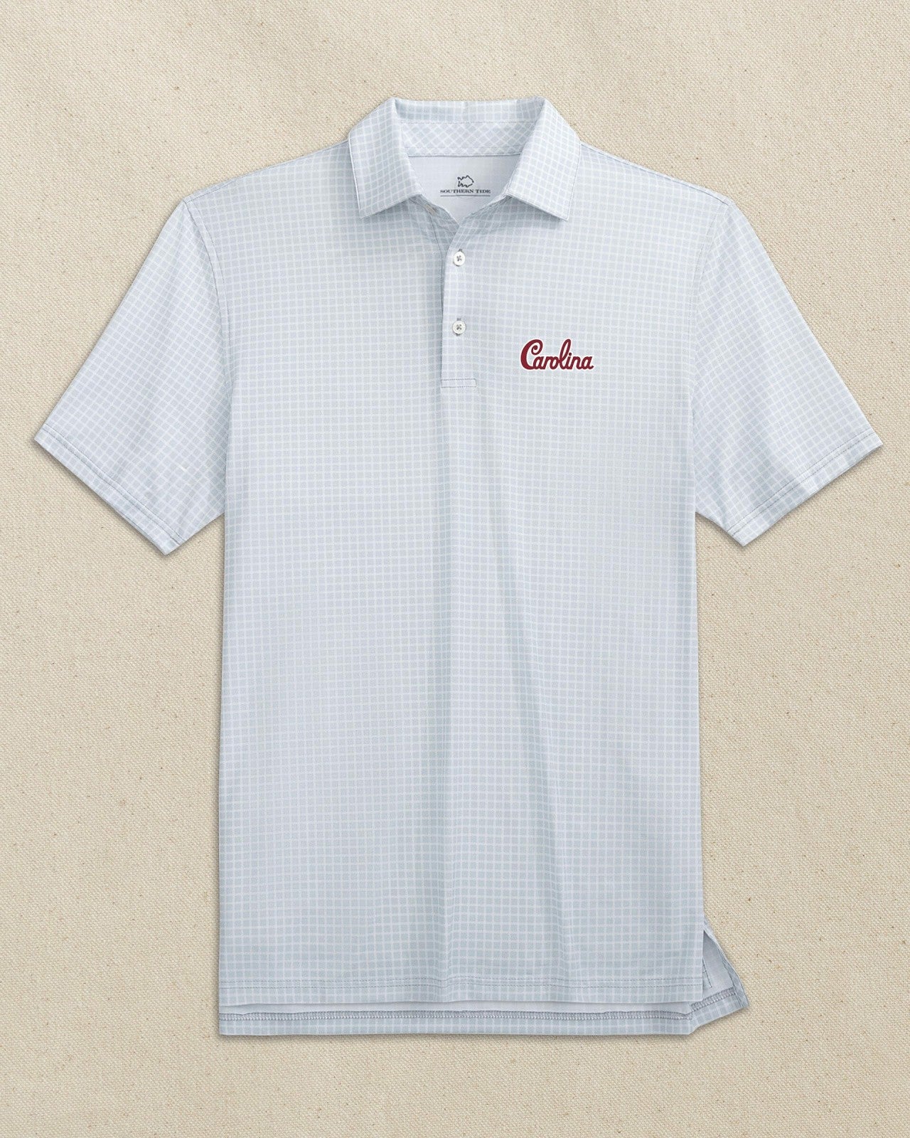 Southern Tide Carolina Gamecocks Driver Dunes Edge Plaid Polo For Collegiate
