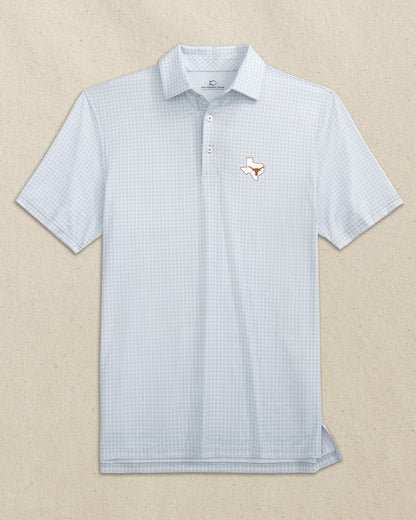 Southern Tide Texas Longhorns State Dunes Edge Plaid Polo For Collegiate