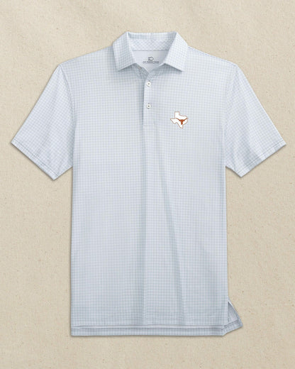 Southern Tide Texas Longhorns State Dunes Edge Plaid Polo For Collegiate
