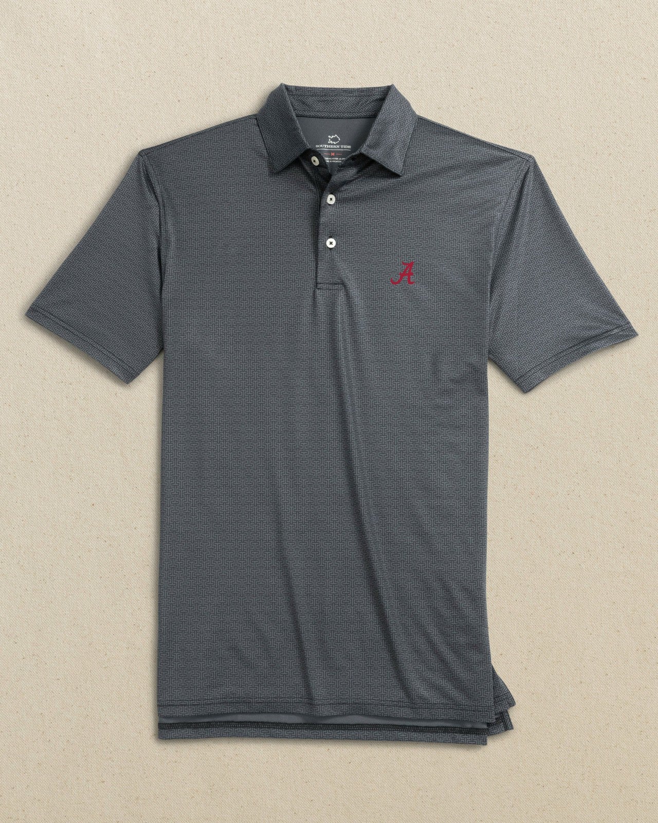 Southern Tide Alabama Crimson Tide Driver ST Geo Printed Polo For Collegiate