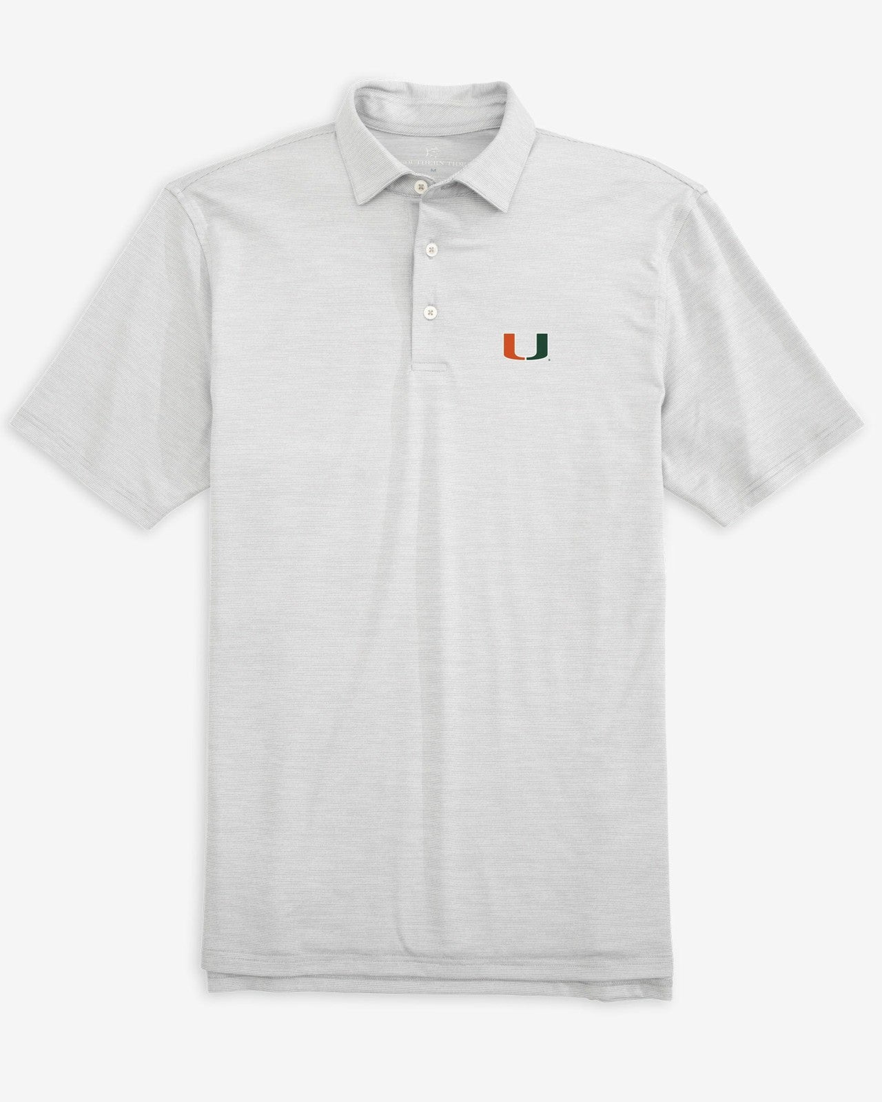 Southern Tide Miami Hurricanes Driver Spacedye Polo Shirt For Collegiate