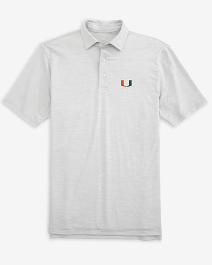 Southern Tide Miami Hurricanes Driver Spacedye Polo Shirt For Collegiate