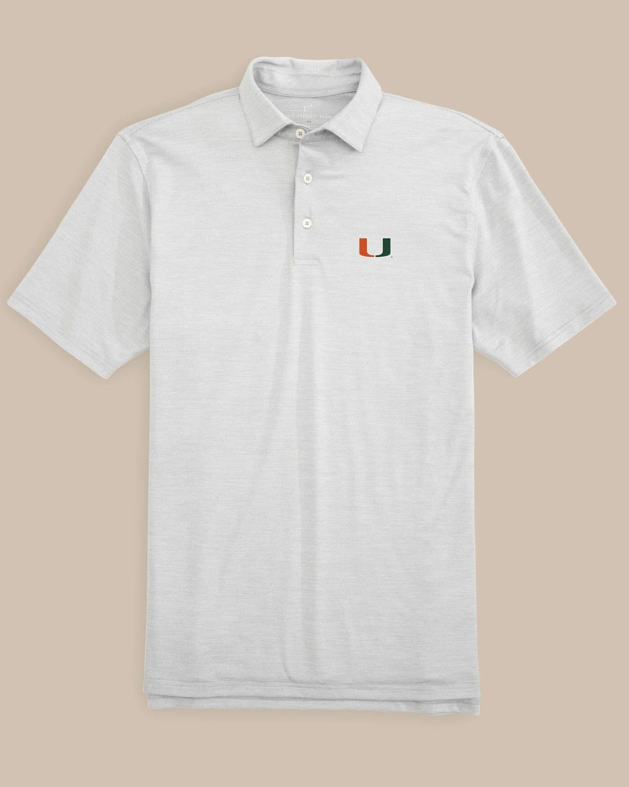 Southern Tide Miami Hurricanes Driver Spacedye Polo Shirt For Collegiate