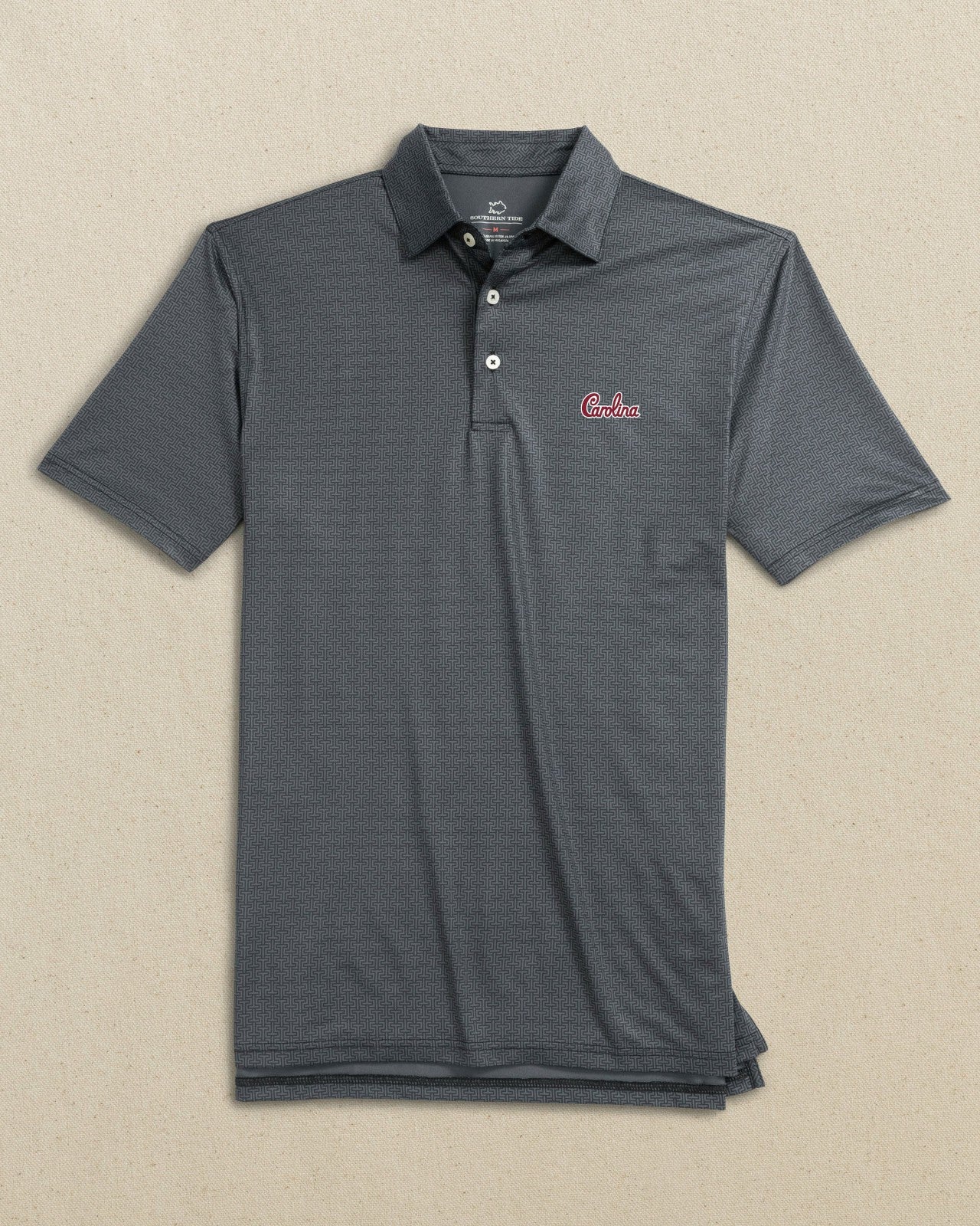 Southern Tide Carolina Gamecocks Driver ST Geo Printed Polo For Collegiate