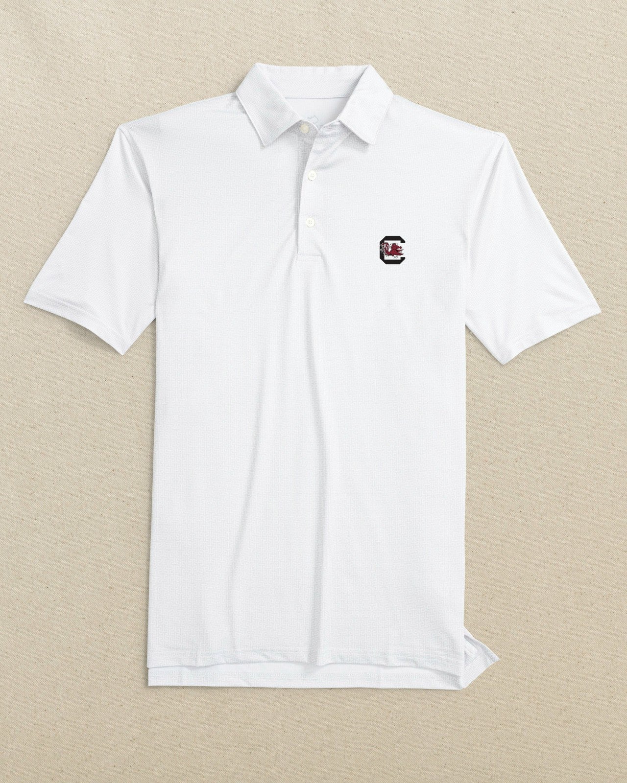 Southern Tide USC Gamecocks Driver ST Geo Printed Polo For Collegiate