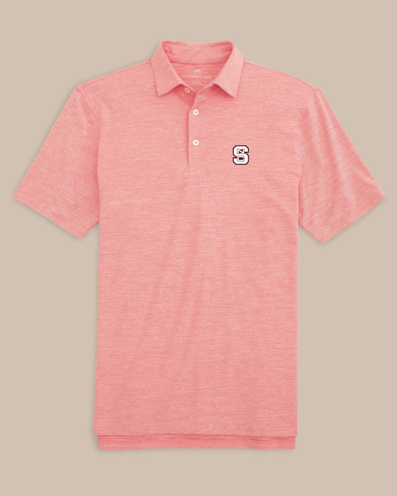 Southern Tide NC State Driver Spacedye Polo Shirt For Collegiate