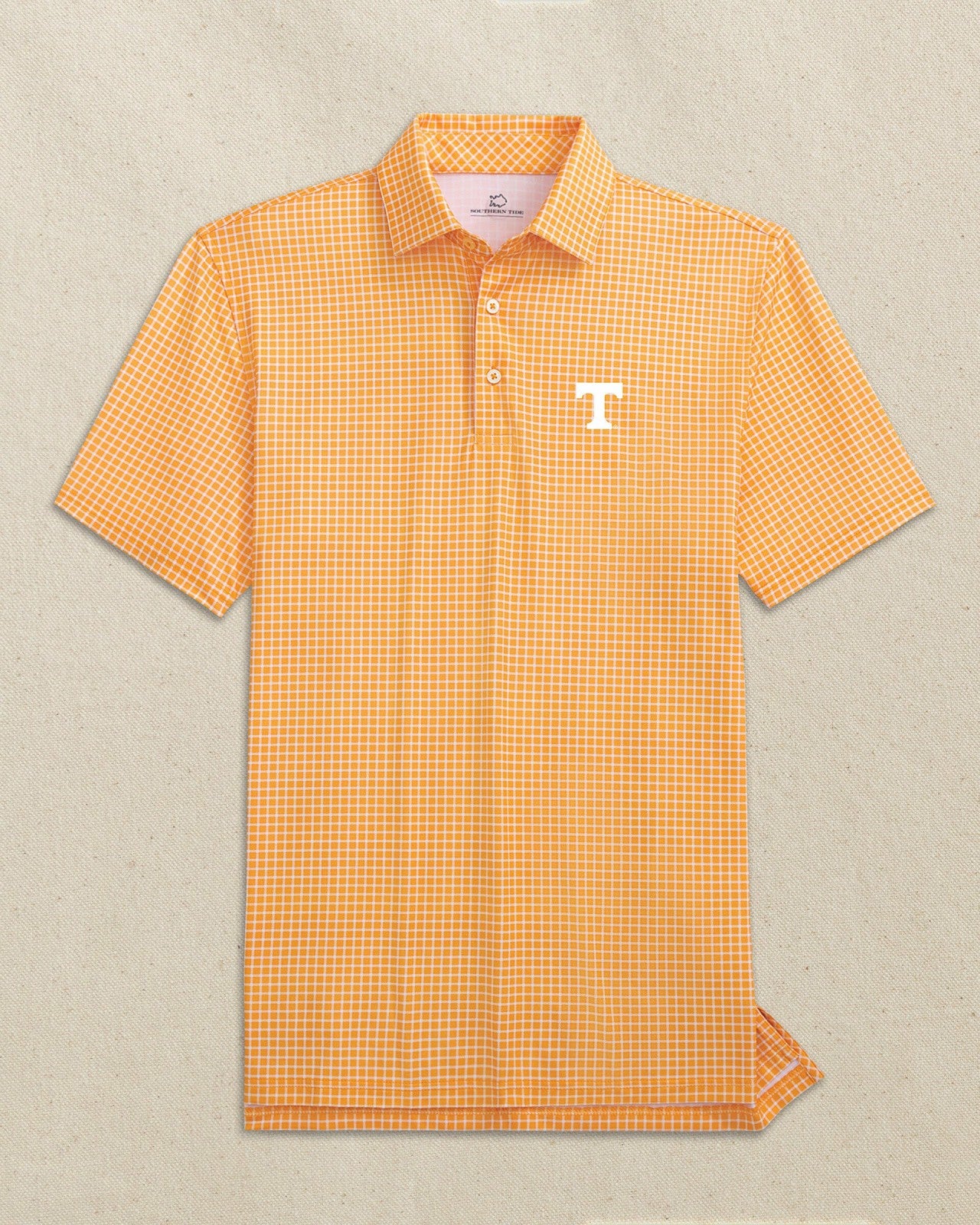 Southern Tide Tennessee Vols Driver Dunes Edge Plaid Polo For Collegiate