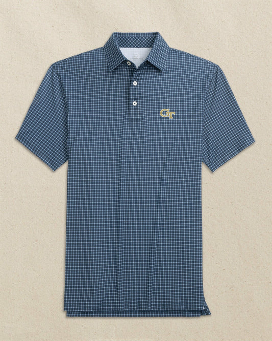 Southern Tide Georgia Tech Driver Dunes Edge Plaid Polo For Collegiate