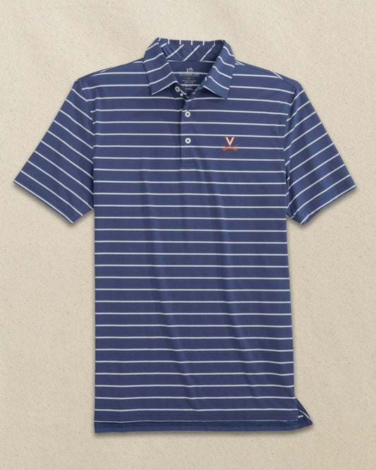 Southern Tide UVA Cavaliers brrr°®-eeze Desmond Stripe Polo For Collegiate