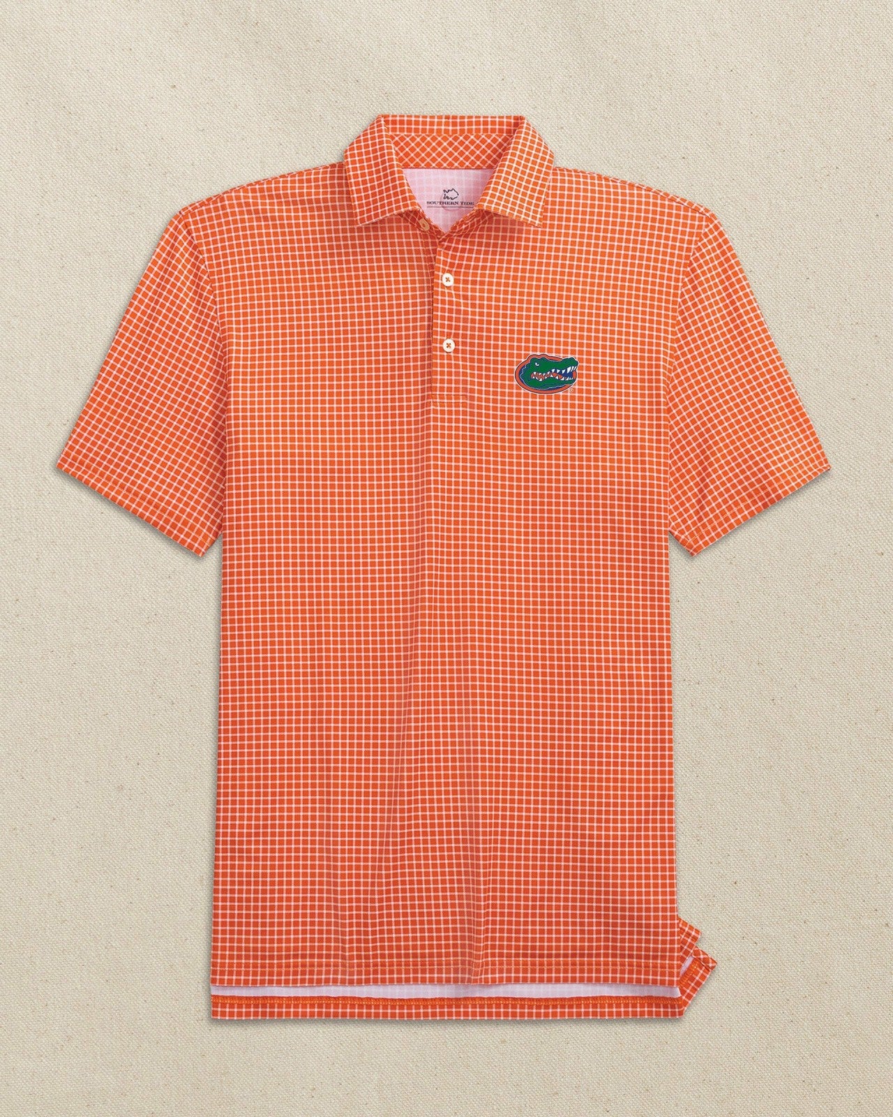 Southern Tide Florida Gators Driver Dunes Edge Plaid Polo For Collegiate