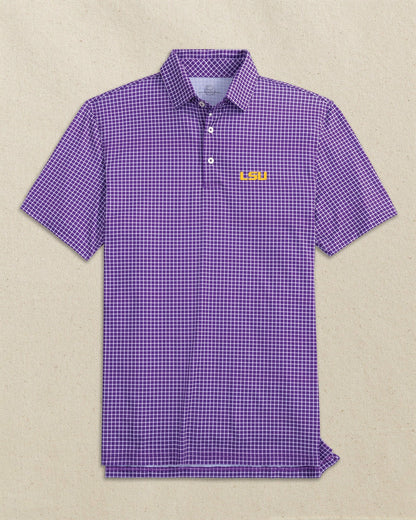 Southern Tide LSU Tigers Driver Dunes Edge Plaid Polo For Collegiate