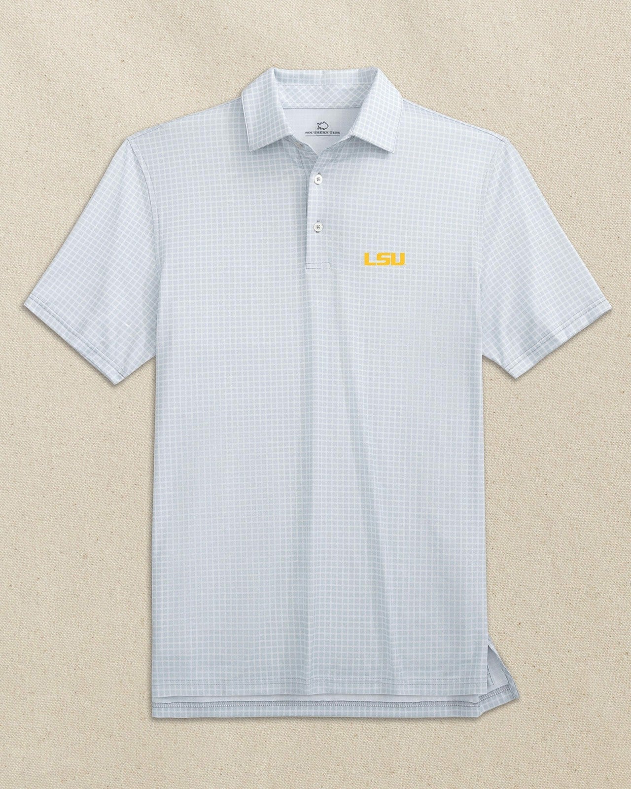 Southern Tide LSU Tigers Driver Dunes Edge Plaid Polo For Collegiate