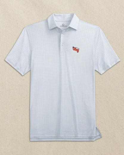 Southern Tide Clemson Gentleman Tiger Dunes Edge Plaid Polo For Collegiate