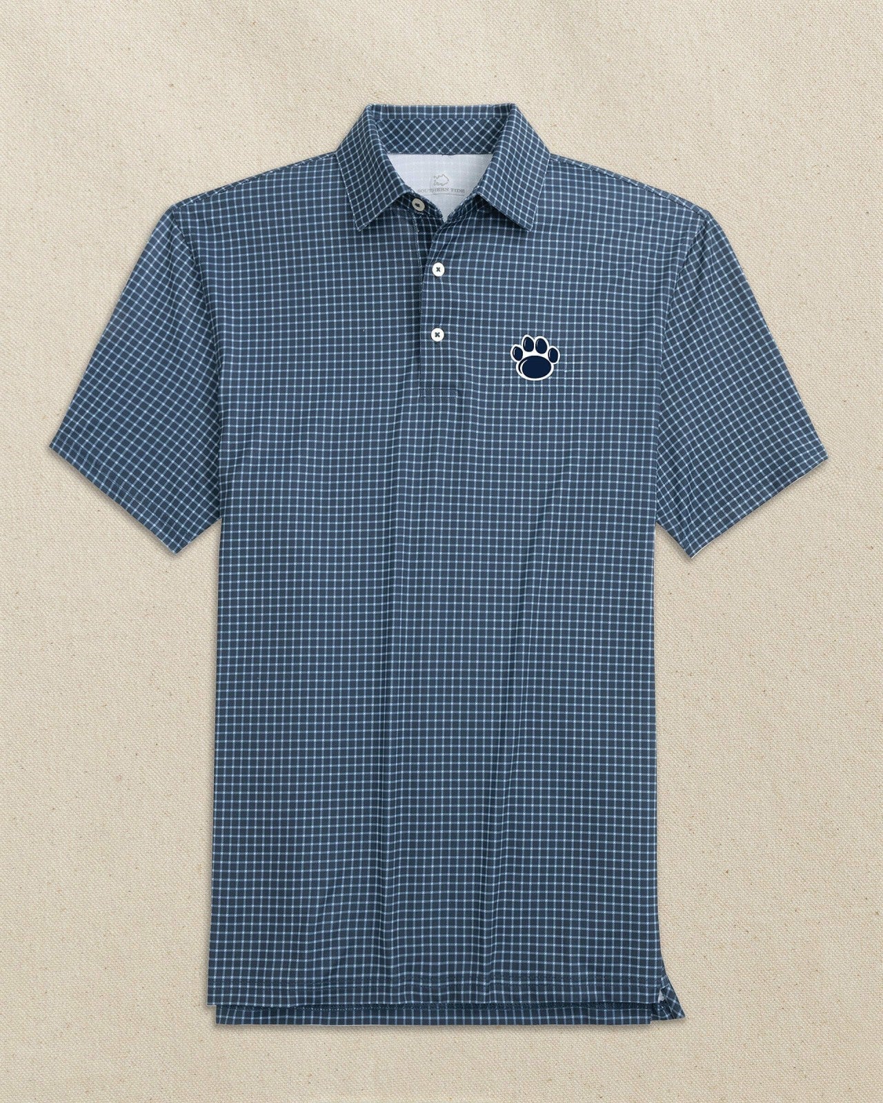 Southern Tide Penn State Paw Driver Dunes Edge Plaid Polo For Collegiate