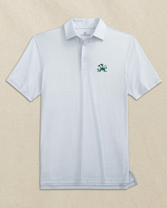 Southern Tide Notre Dame Leprechaun Dunes Edge Plaid Polo For Collegiate