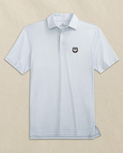 Southern Tide Georgia Bulldogs Head Dunes Edge Plaid Polo For Collegiate