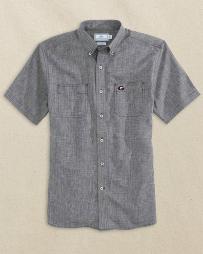 Southern Tide Georgia Bulldogs Oval G Short Sleeve Dock Shirt For Collegiate