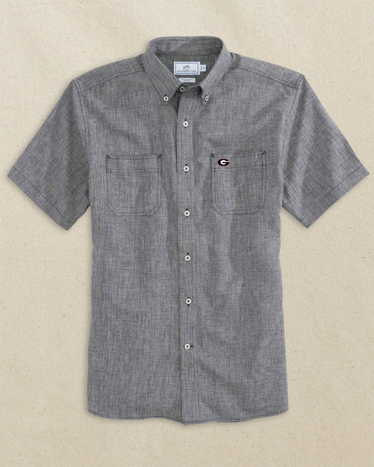 Southern Tide Georgia Bulldogs Oval G Short Sleeve Dock Shirt For Collegiate