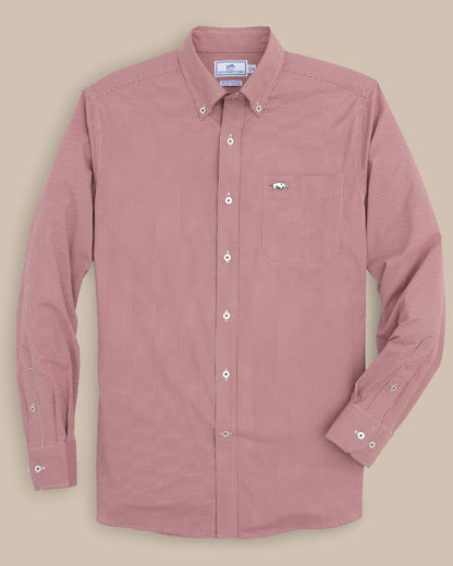 Southern Tide Arkansas Razorbacks Gingham Button Down Shirt For Collegiate