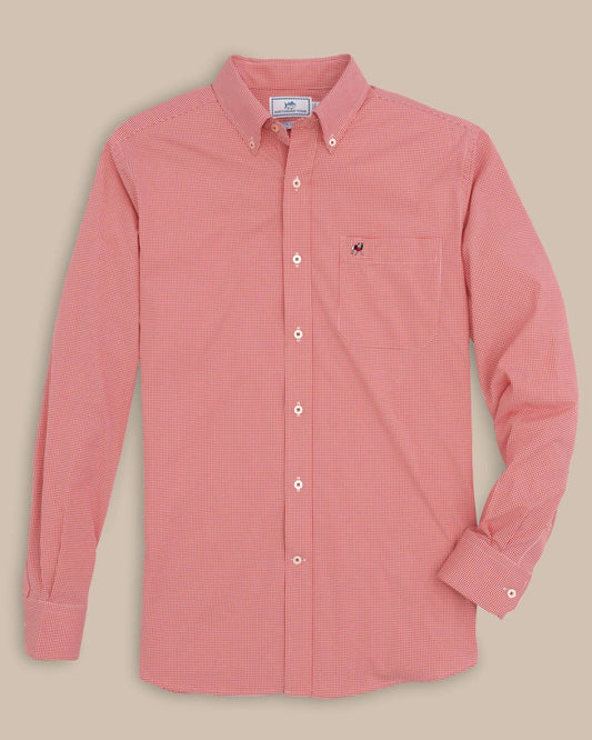 Southern Tide Georgia Bulldogs Gingham Button Down Shirt For Collegiate