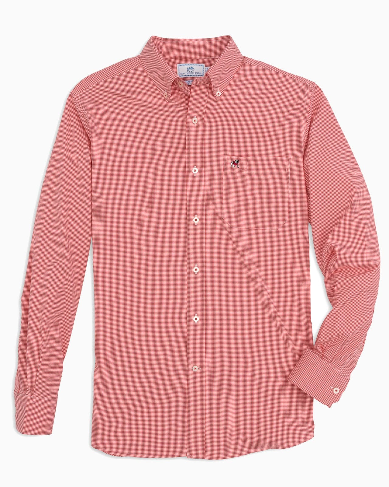 Southern Tide Georgia Bulldogs Gingham Button Down Shirt For Collegiate