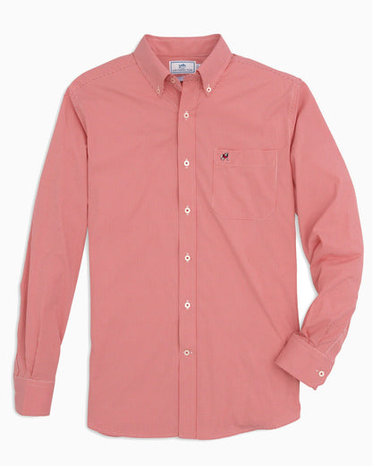 Southern Tide Georgia Bulldogs Gingham Button Down Shirt For Collegiate