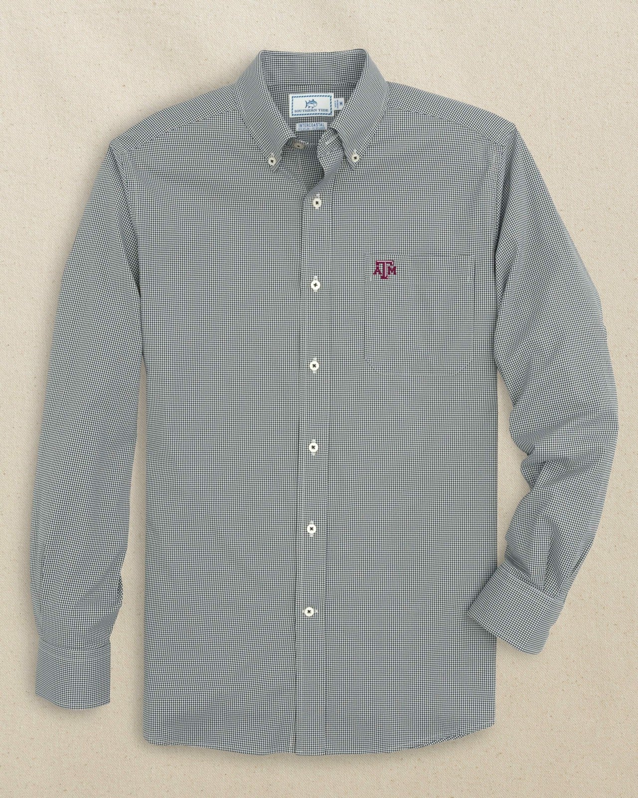 Southern Tide Texas A&M Aggies Gingham Button Down Shirt For Collegiate