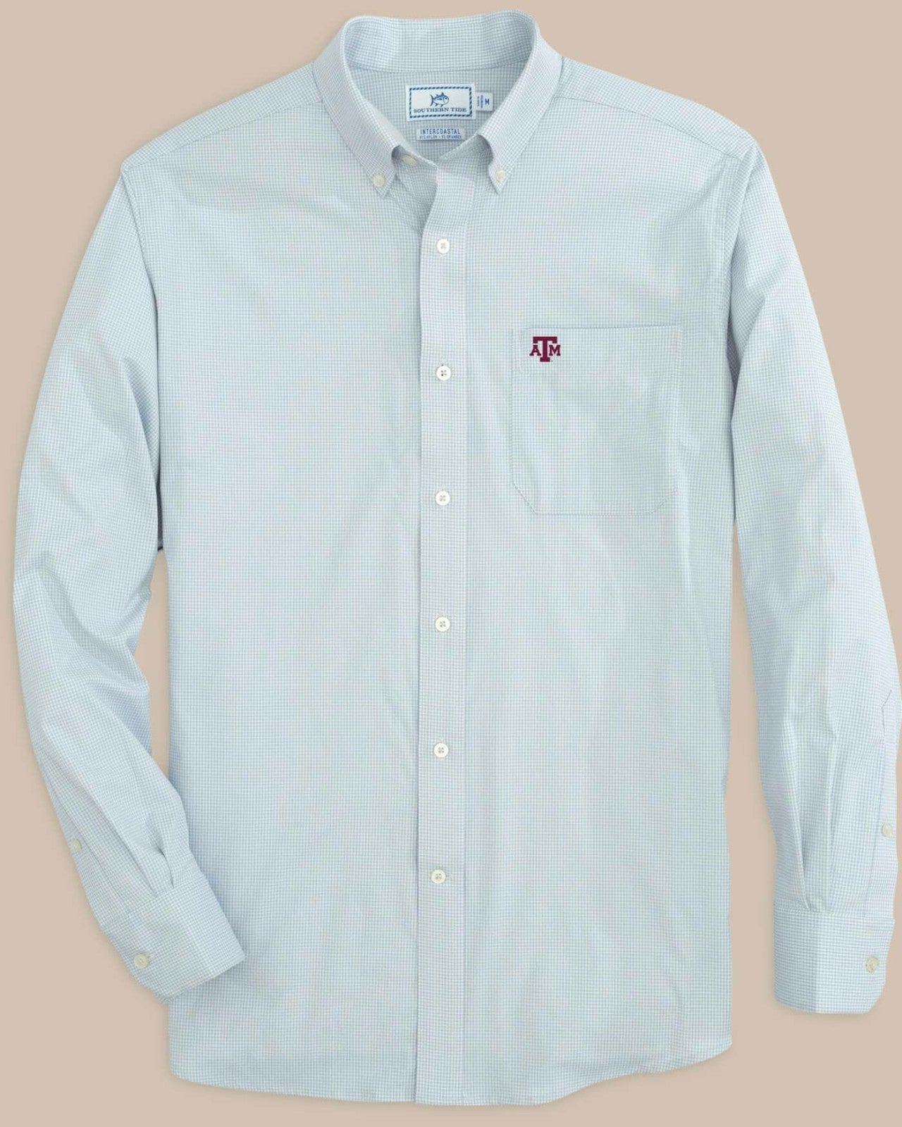 Southern Tide Texas A&M Aggies Gingham Button Down Shirt For Collegiate