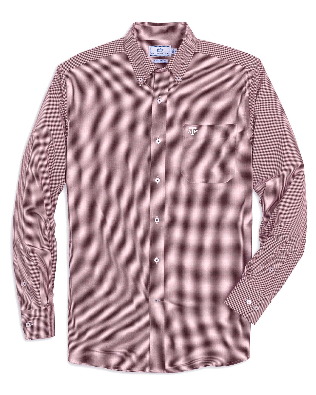 Southern Tide Texas A&M Aggies Gingham Button Down Shirt For Collegiate