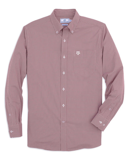 Southern Tide Texas A&M Aggies Gingham Button Down Shirt For Collegiate