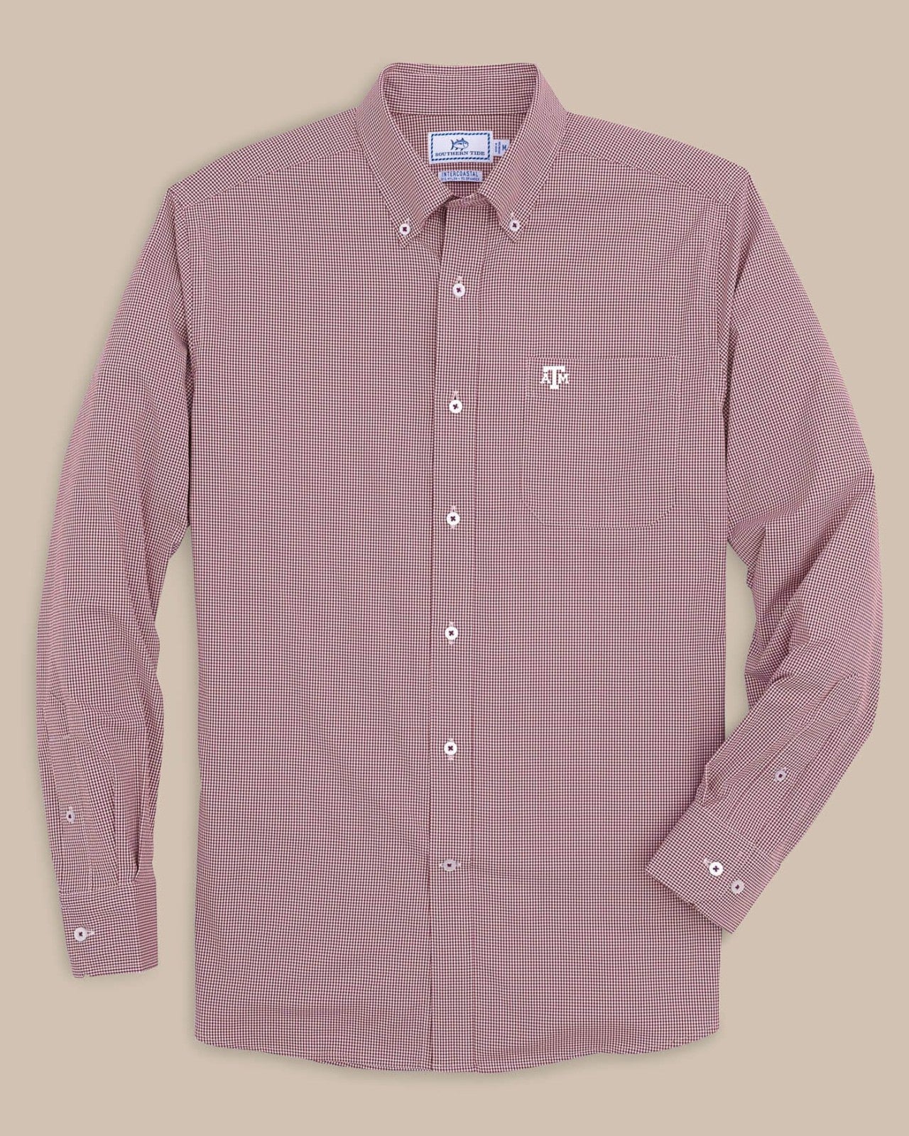 Southern Tide Texas A&M Aggies Gingham Button Down Shirt For Collegiate