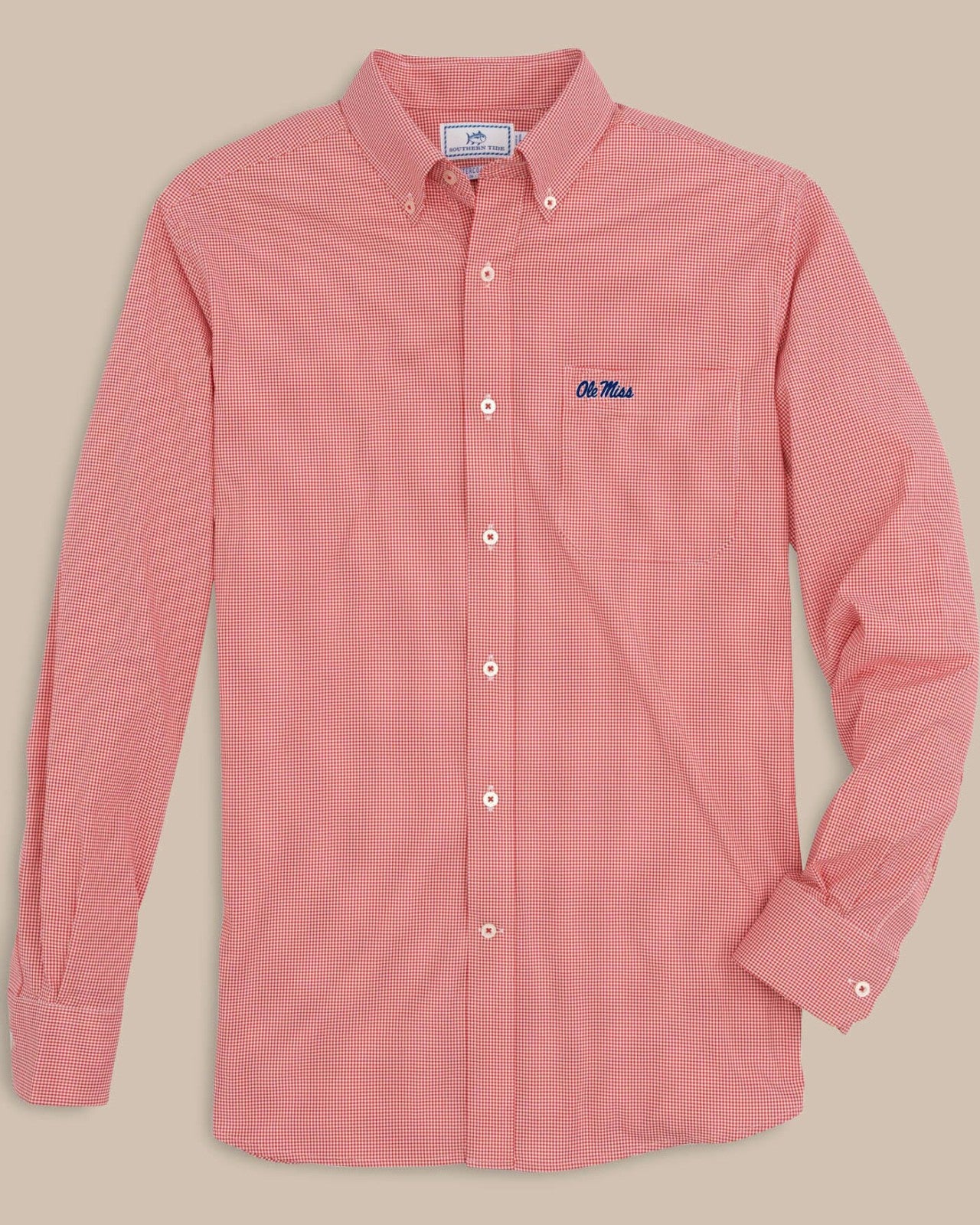Southern Tide Ole Miss Rebels Gingham Button Down Shirt For Collegiate