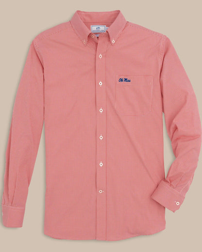Southern Tide Ole Miss Rebels Gingham Button Down Shirt For Collegiate