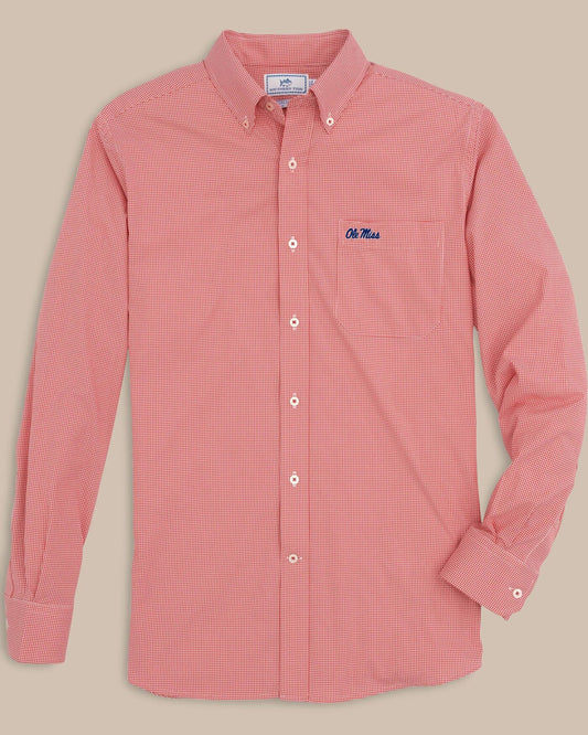Southern Tide Ole Miss Rebels Gingham Button Down Shirt For Collegiate