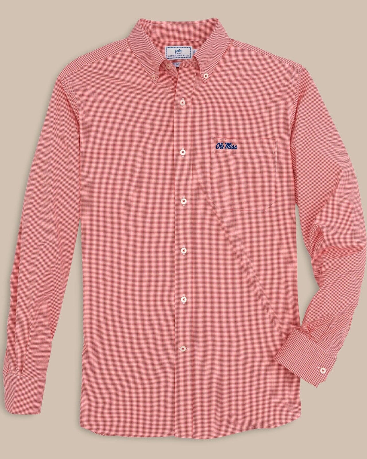 Southern Tide Ole Miss Rebels Gingham Button Down Shirt For Collegiate