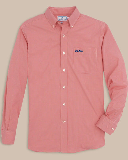 Southern Tide Ole Miss Rebels Gingham Button Down Shirt For Collegiate