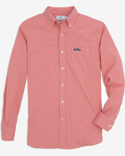 Southern Tide Ole Miss Rebels Gingham Button Down Shirt For Collegiate