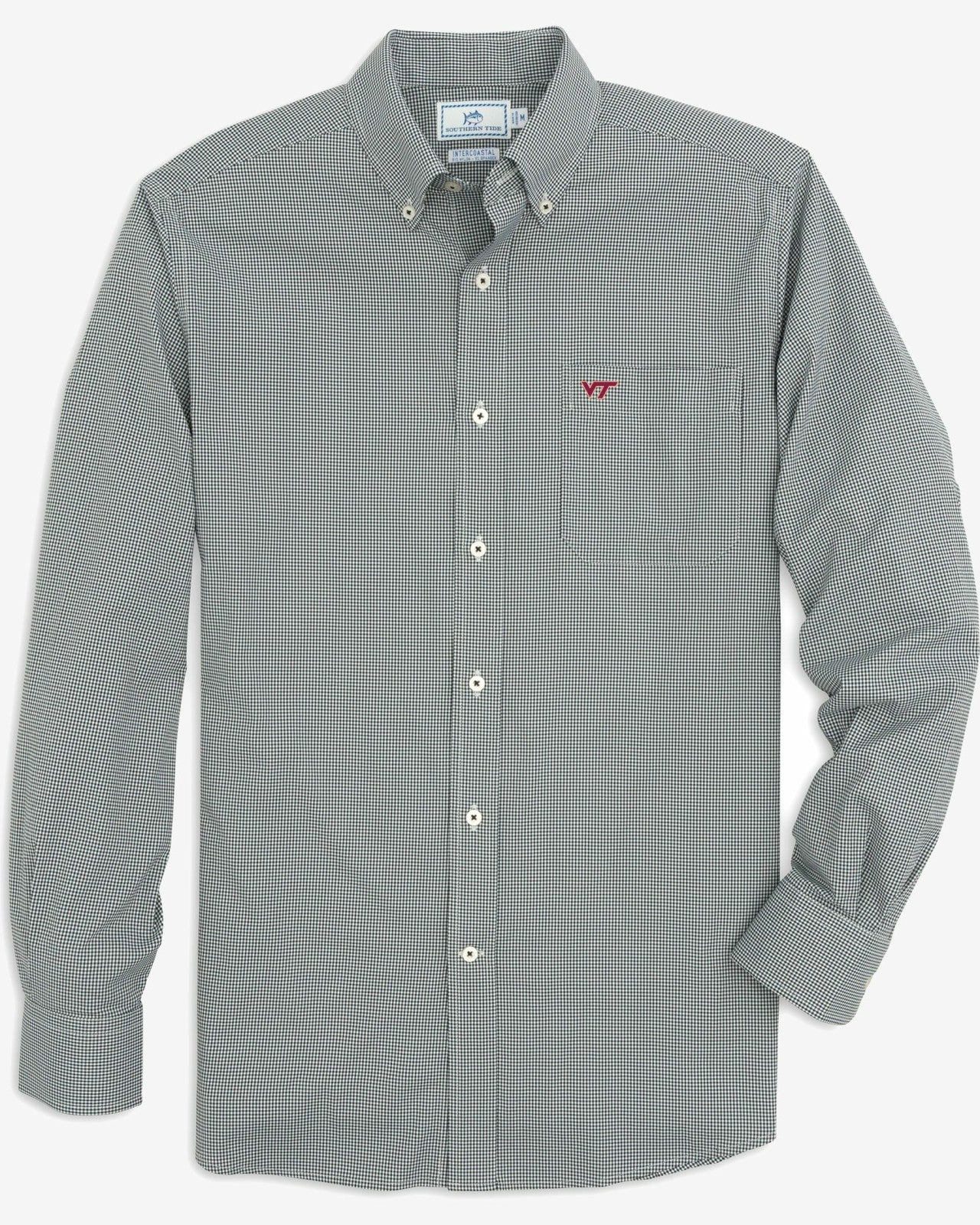 Southern Tide Virginia Tech Hokies Gingham Button Down Shirt For Collegiate