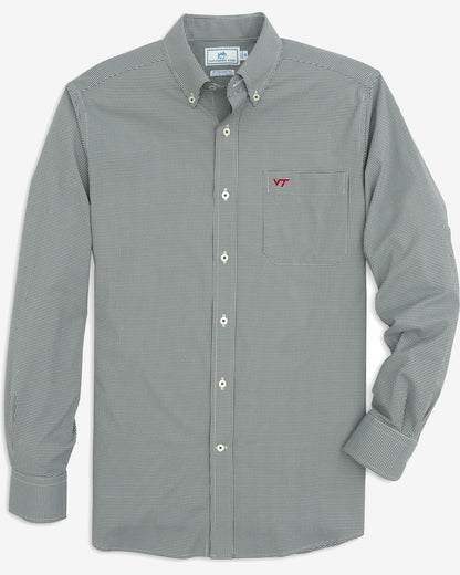 Southern Tide Virginia Tech Hokies Gingham Button Down Shirt For Collegiate