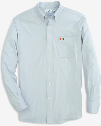 Southern Tide Miami Hurricanes Gingham Button Down Shirt Collegiate For Collegiate