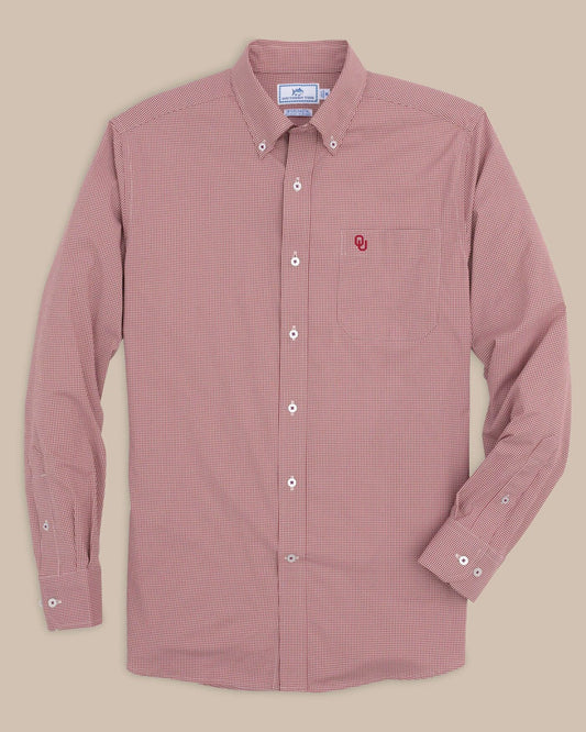 Southern Tide Oklahoma Sooners Gingham Button Down Shirt Collegiate For Collegiate