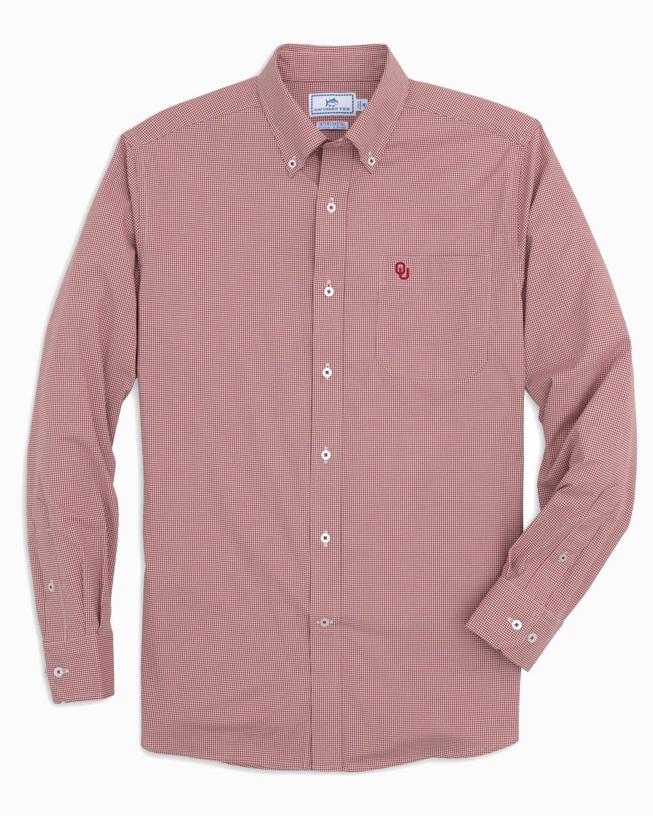 Southern Tide Oklahoma Sooners Gingham Button Down Shirt Collegiate For Collegiate