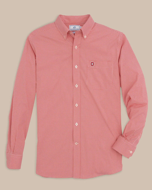 Southern Tide Ohio State Buckeyes Gingham Button Down Shirt For Collegiate